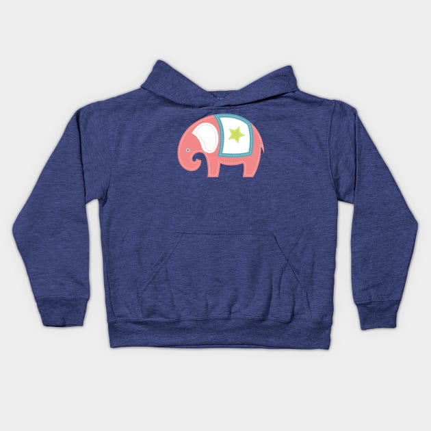 Pink Elephant Kids Hoodie by SWON Design